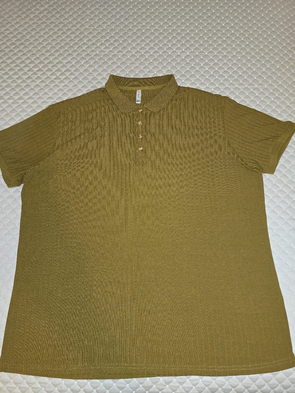 XXL - Men's Olive-Green Knit Polo Shirt (CLEAN)